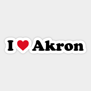 I Love Akron Sticker